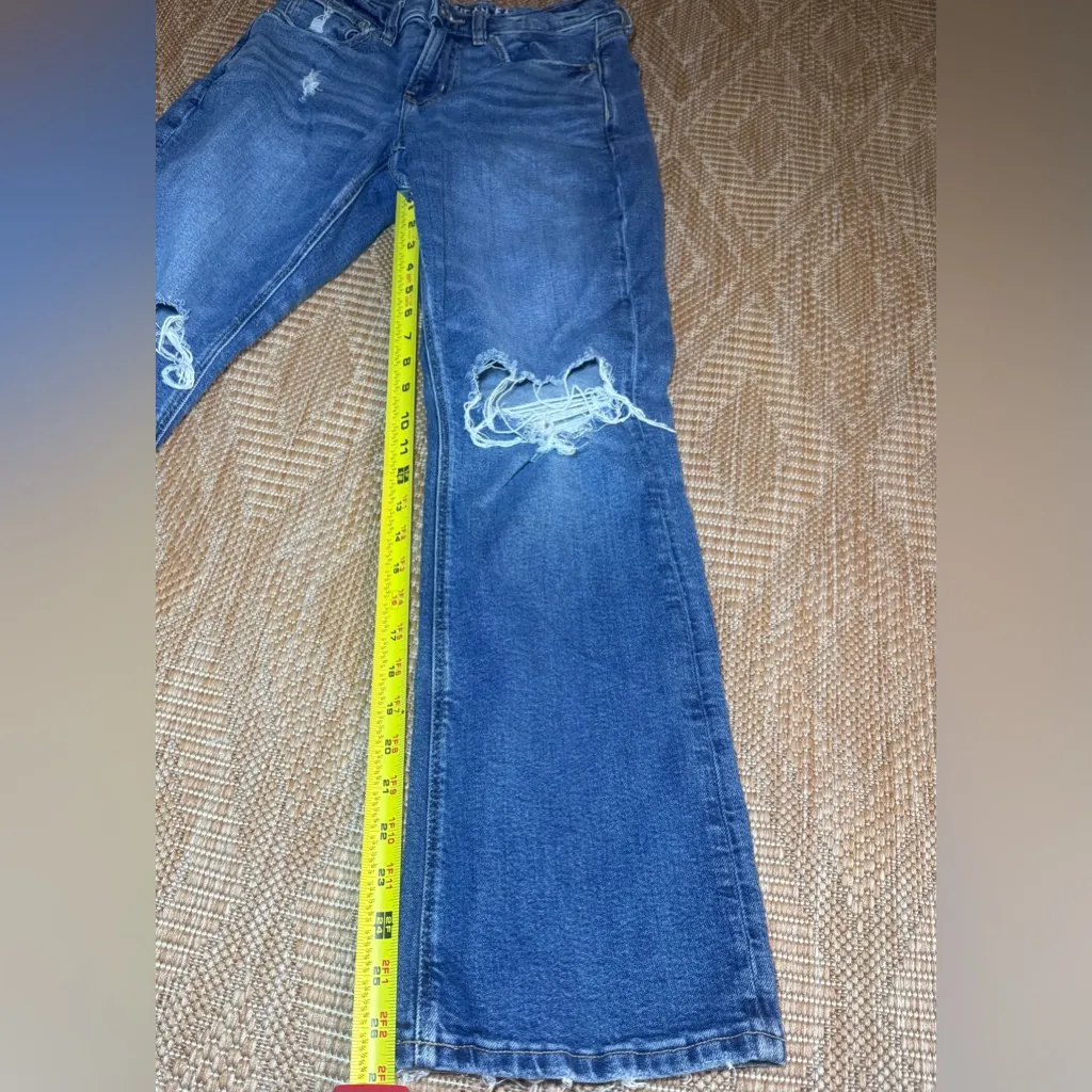 American Eagle Medium Wash 90's Bootcut Denim Jeans,Ripped,Women's Size 4 Short - Image 5