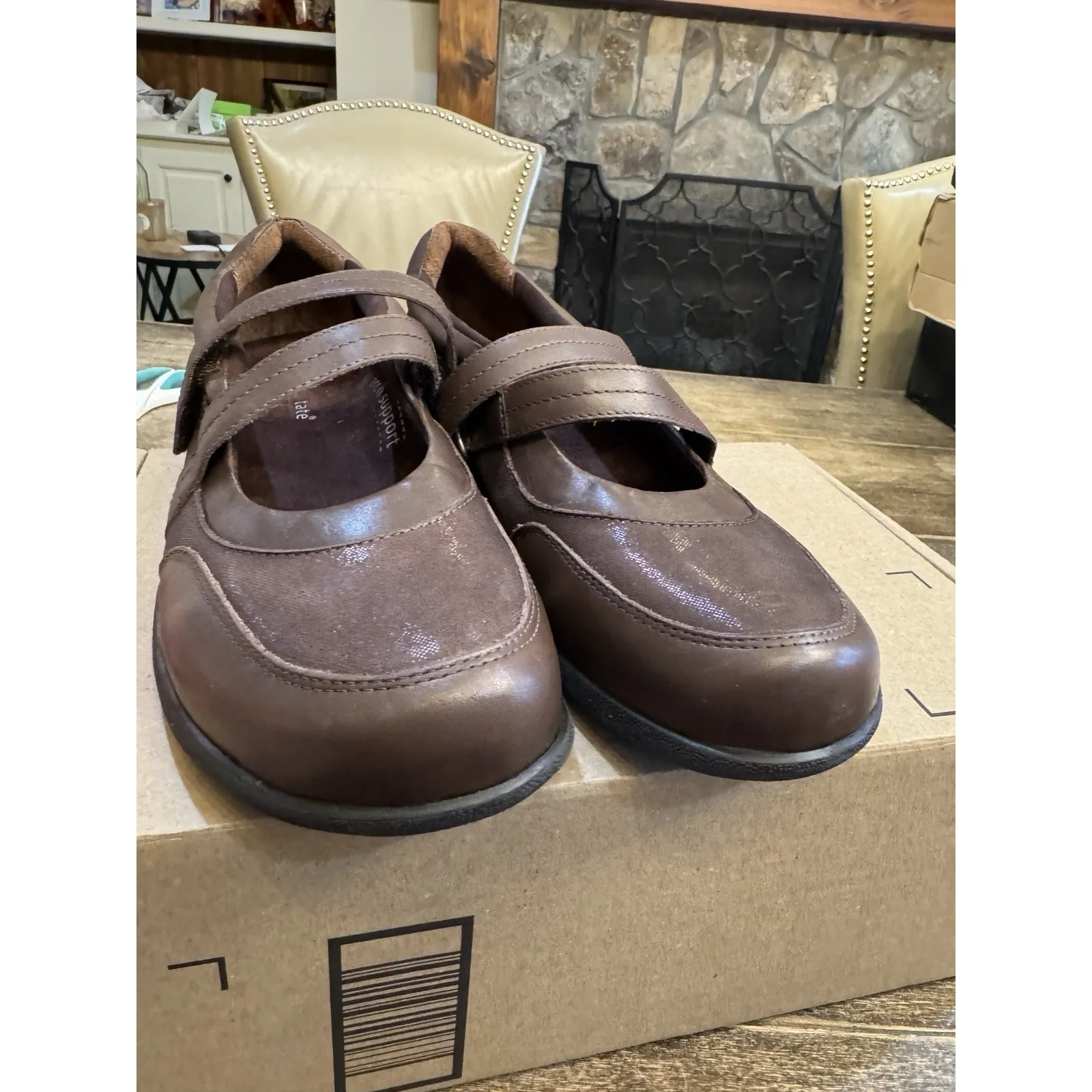 David Tate Women's Gentle Mary‎ Jane Flat Sneaker Brown Size 10.5 Medium - Image 5