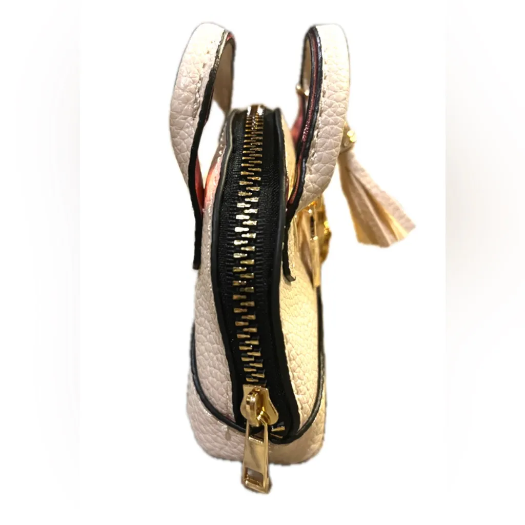 NWOT Mini Satchel Purse/Keychain White - Image 3