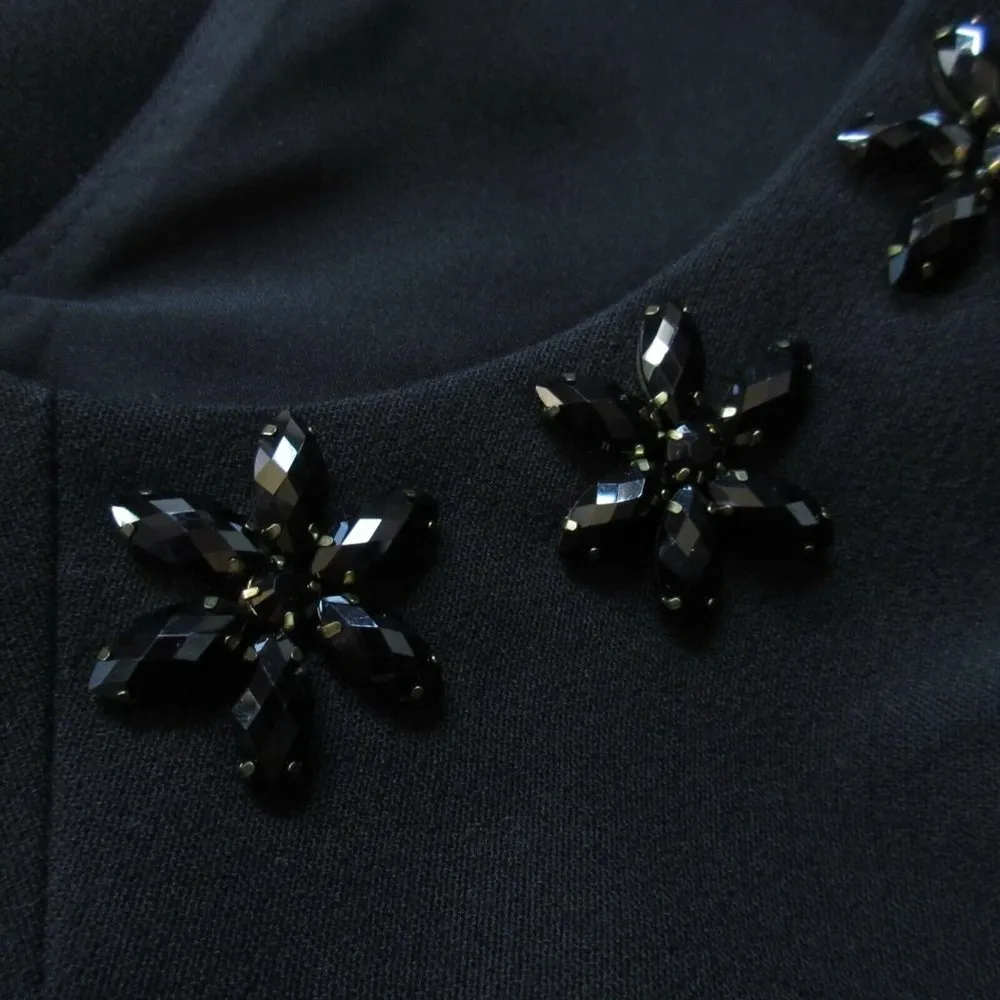 NWT kate spade Floral Cluster Diana in Black Jewel Embellished Crepe Dress 4 - Image 7