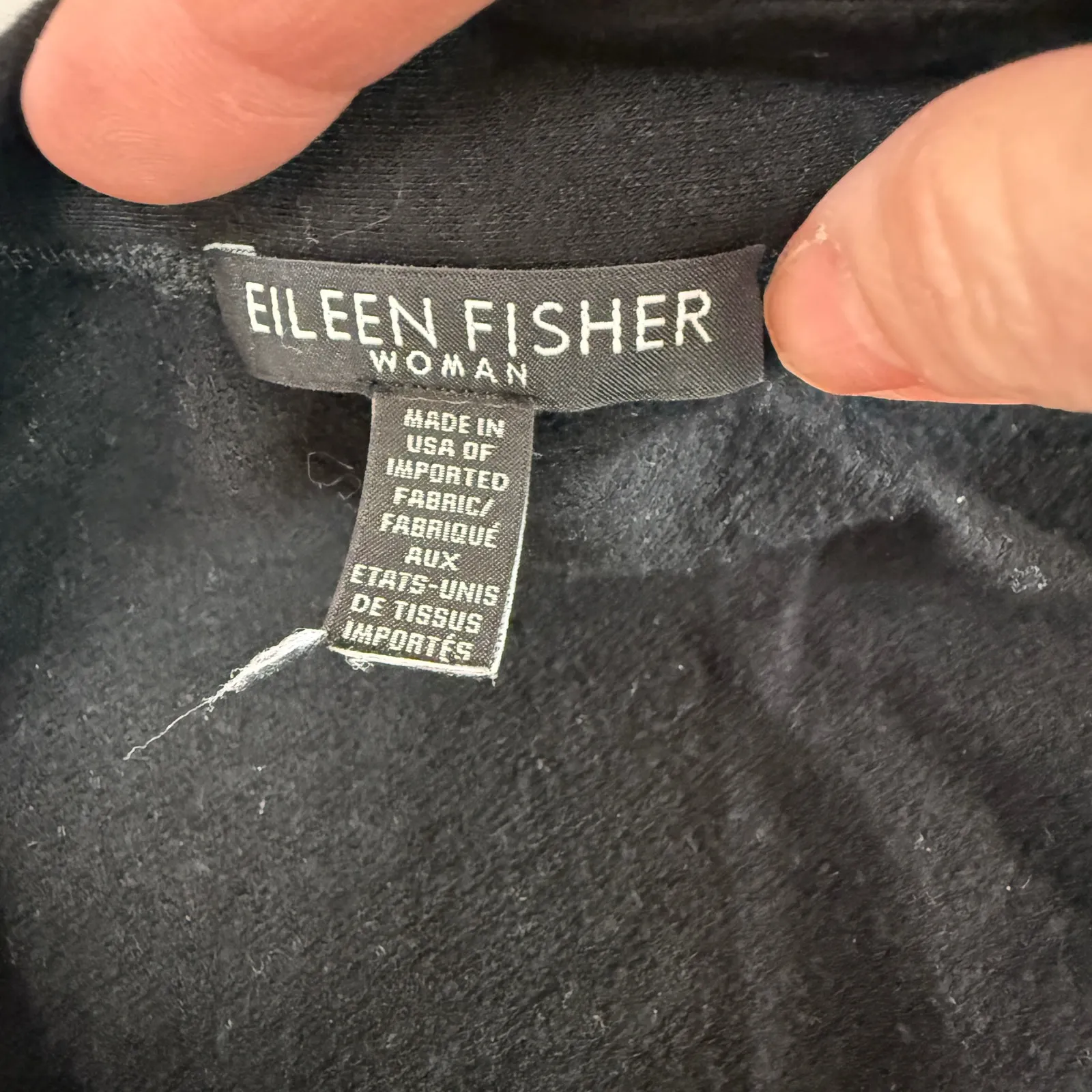 Eileen Fisher Women's Black Tencel V-Neck Full Zip Up Shirt Sweater - Image 7