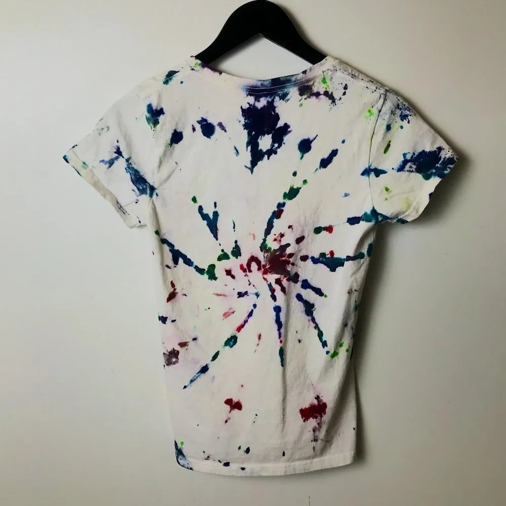 Gildan T Shirt Trendy Tie Dye Festival V-Neck Tee Short Sleeve Cotton Logo Small - Image 9
