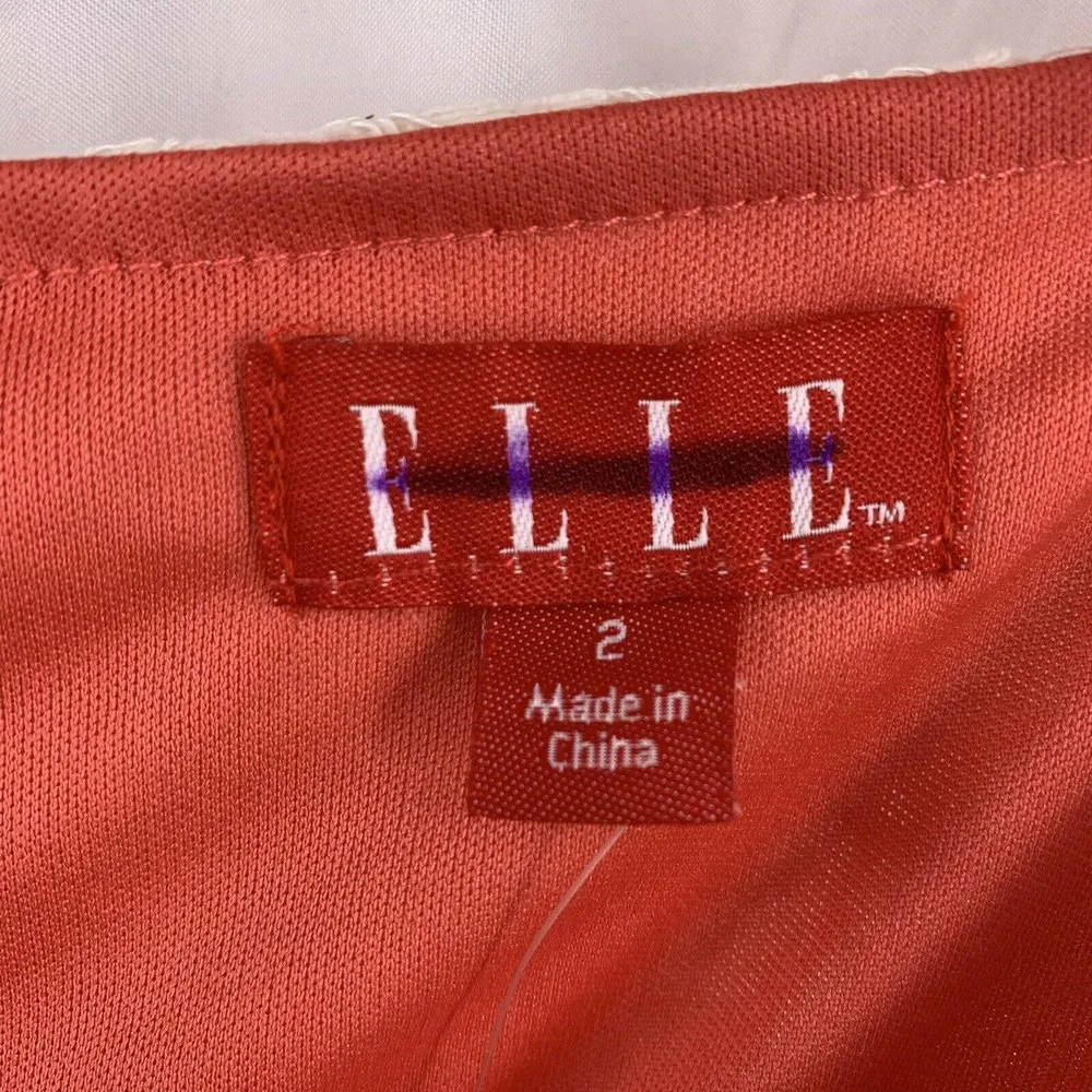 ELLE Pink Fit & Flare Lace Overlay Dress New 2 - Image 3