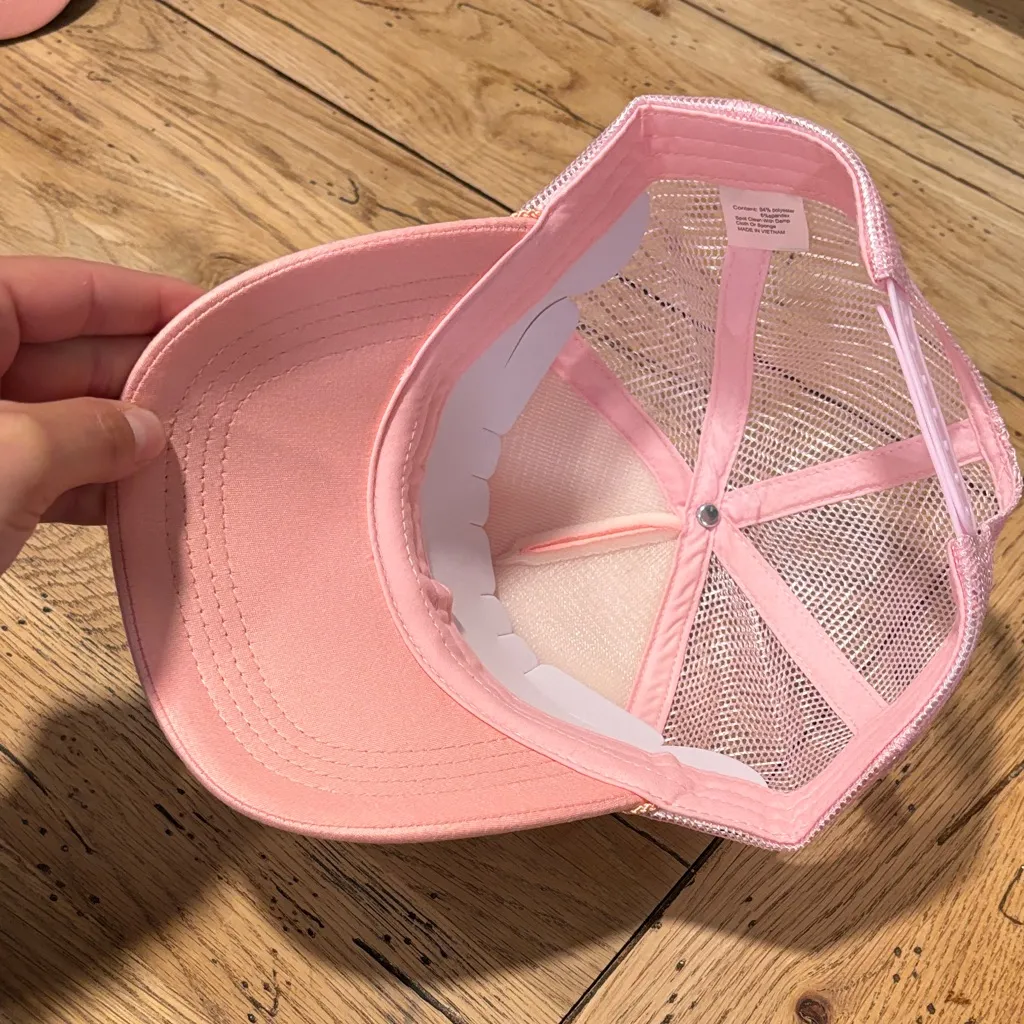 NEW Pink Smiley Face Trucker Hat - Image 3