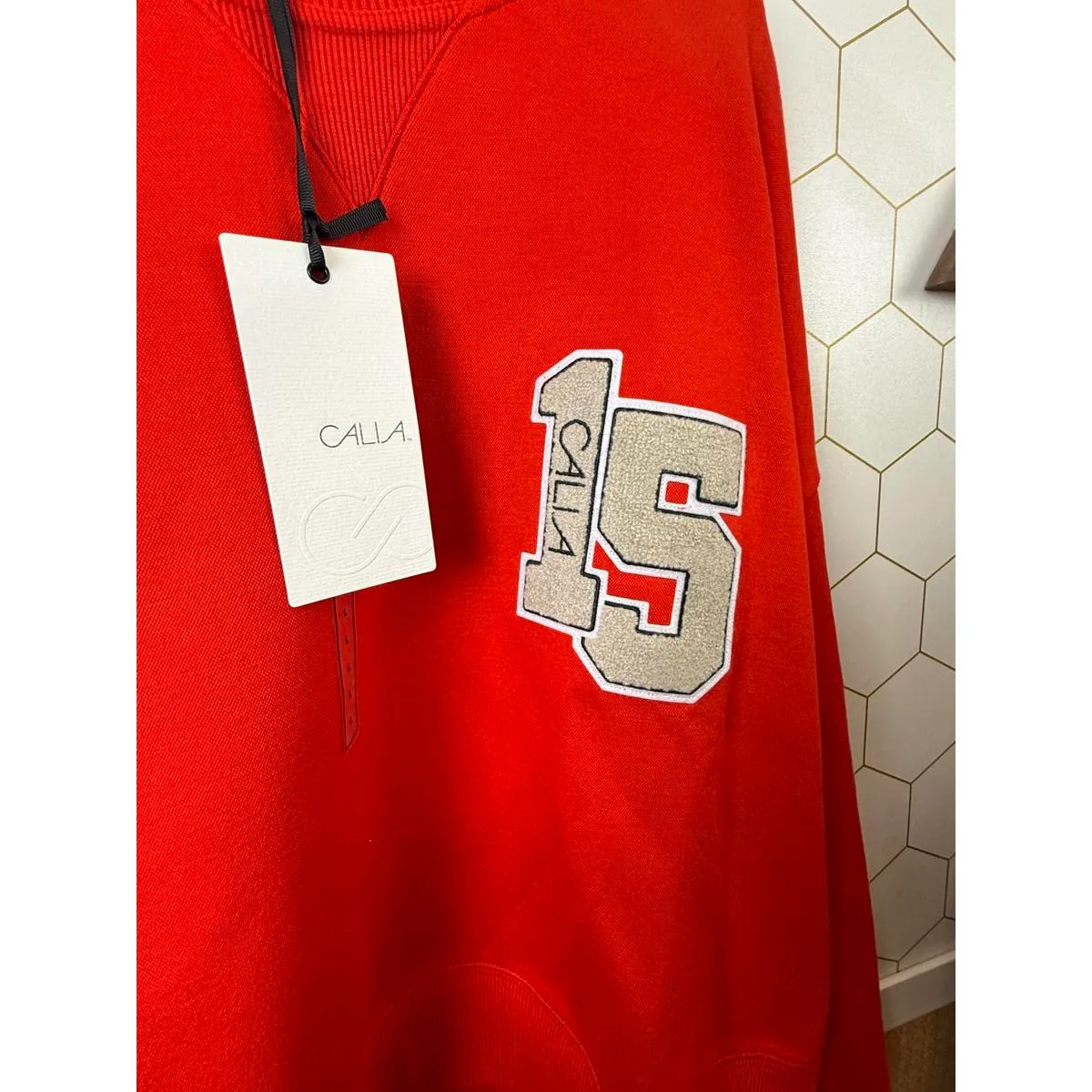 CALIA Red Pique Scuba Logo Crewneck - Image 7