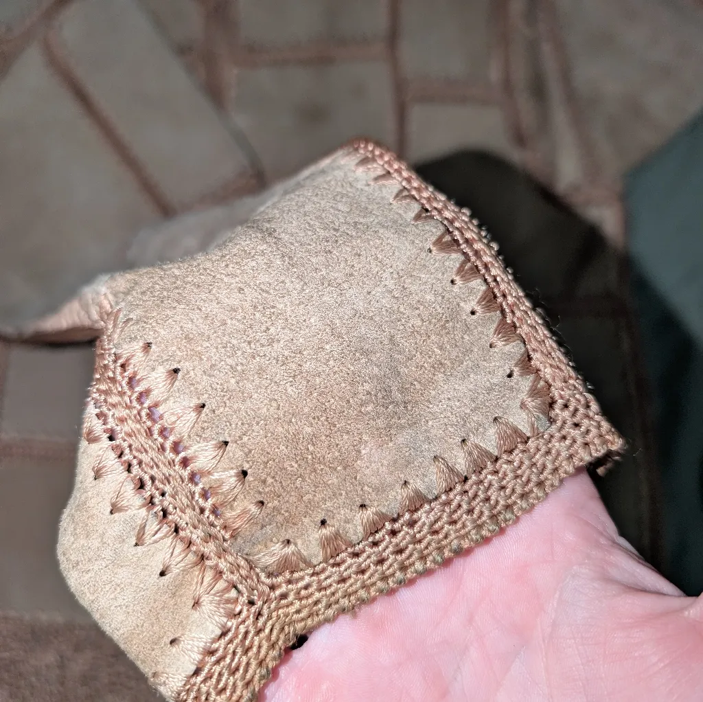 Vintage Lisa International Suede And Crochet Jacket Women's Medium Brown - Image 7