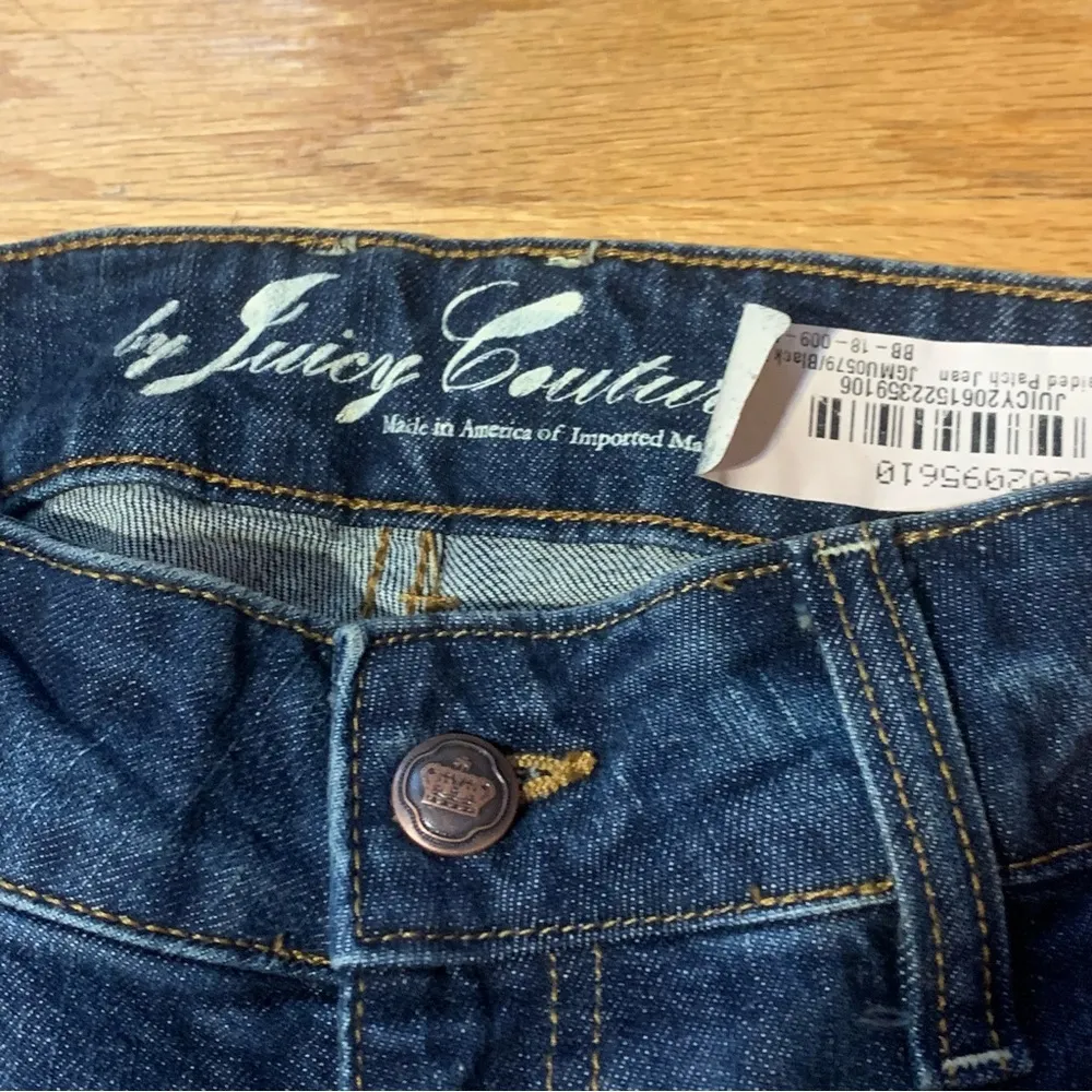 Juicy Couture Pam Gela Super Wide Leg Braided Patch Jeans Black Tulip Women's 28 - Image 5