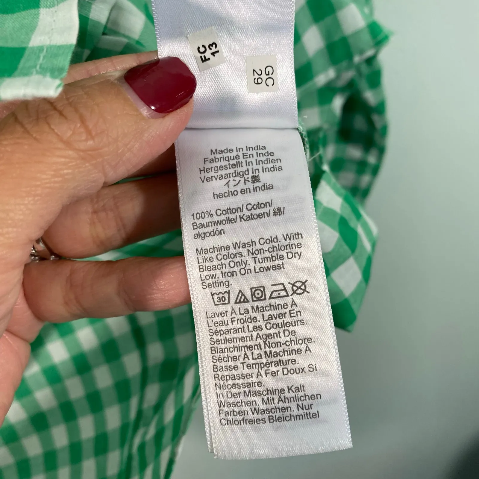 J Crew Women Green Gingham Lightweight Signature Fit Cotton Shirt Size S #AL495 - Image 5