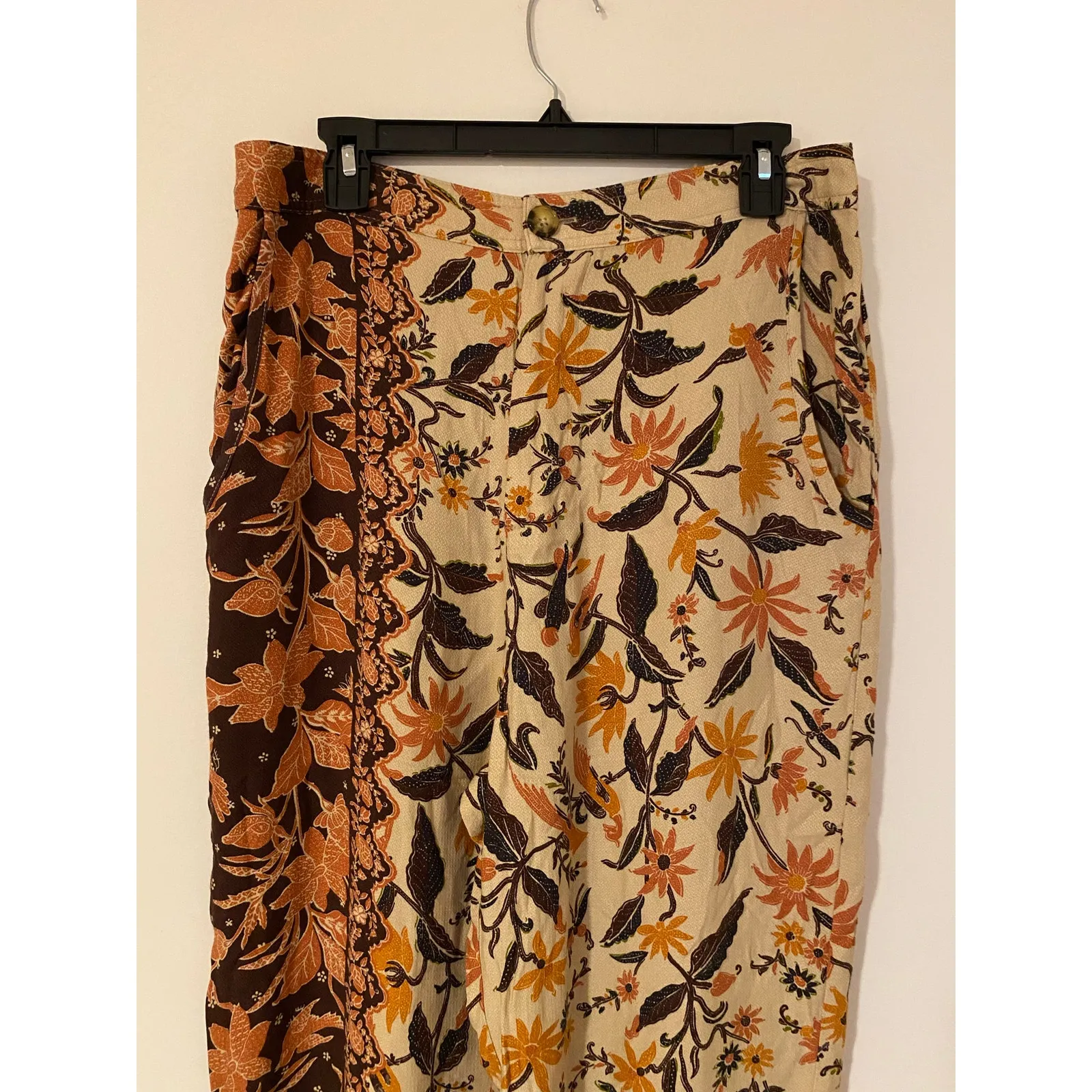 Anthropologie Smocked Balloon-Leg Pants Fall Foilage Floral Jogger Crop Style 12 - Image 7