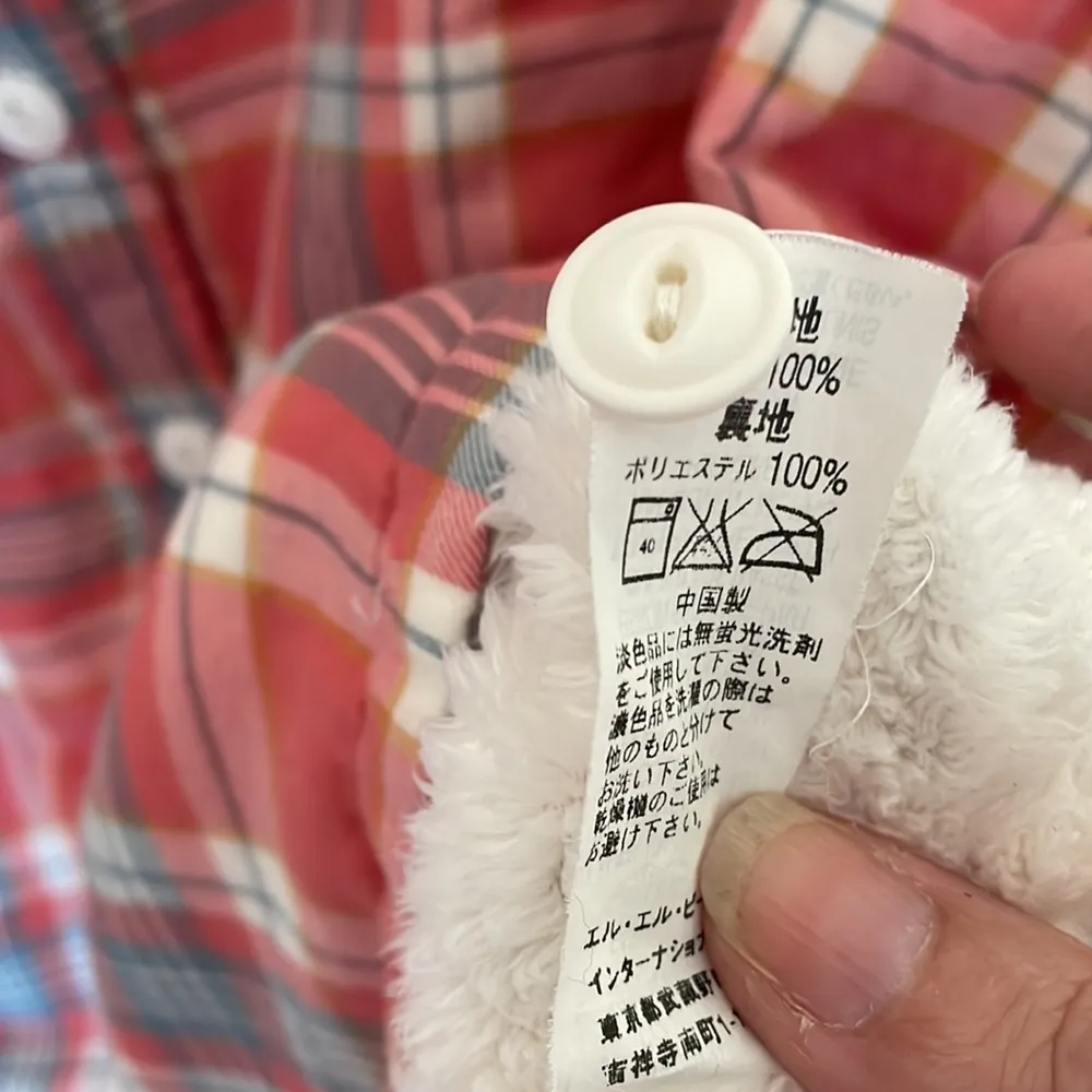 L.L. Bean Plaid Sherpa Lined Top Shacket Medium - Image 5