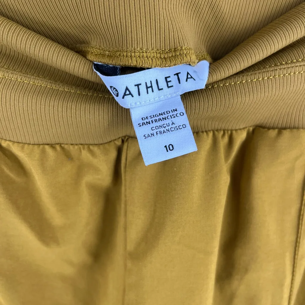 Athleta women’s nolita wide leg pant in mustard palazzo casual size 10 - Image 4