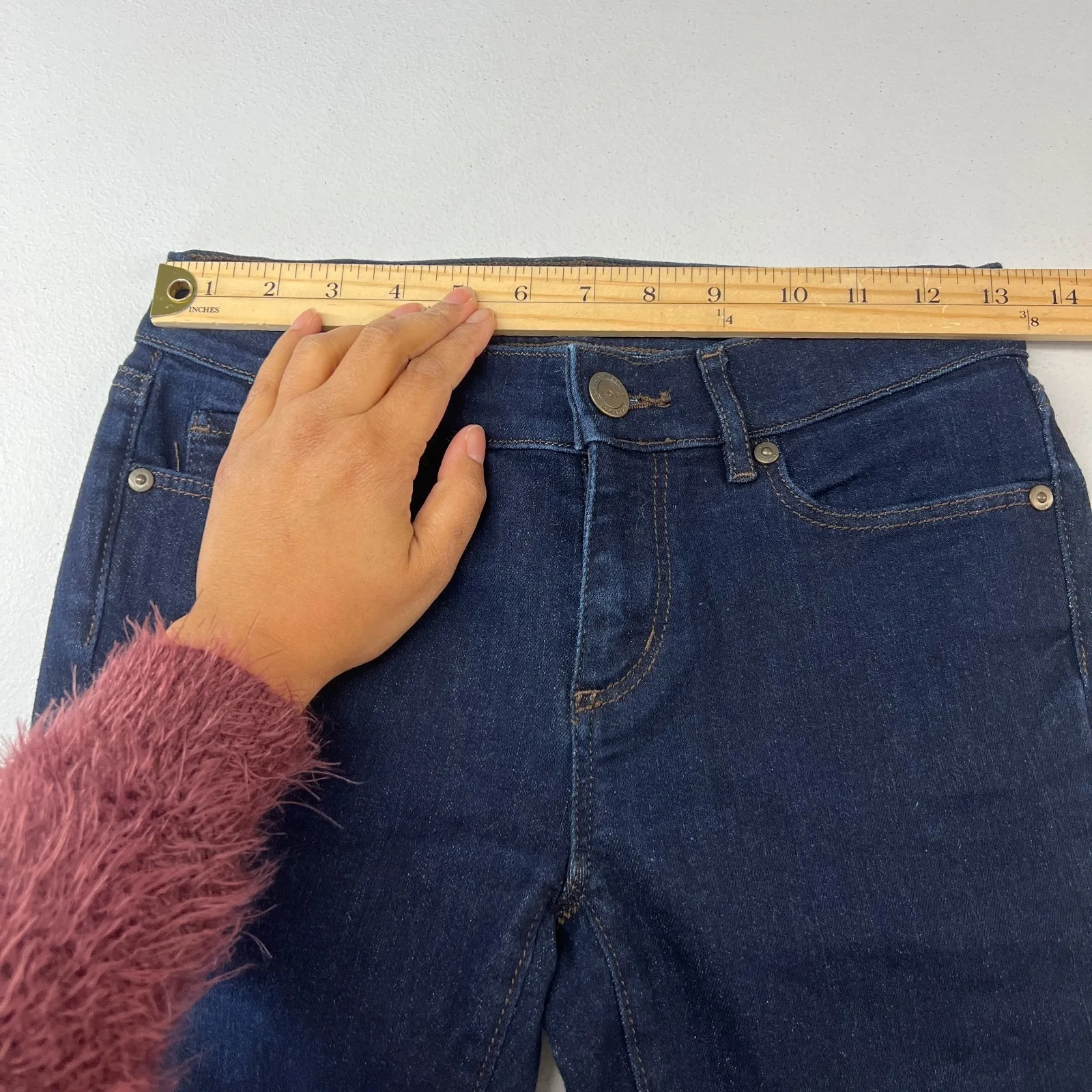 Loft Outlet Skinny Jeans Womens 0P Blue Denim Stretch Mid Rise Modern Slim Fit - Image 6