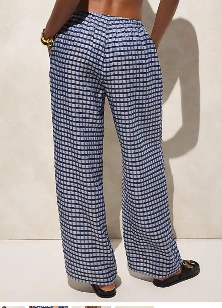 J.Crew Crinkled beach pant in gingham print - Image 2