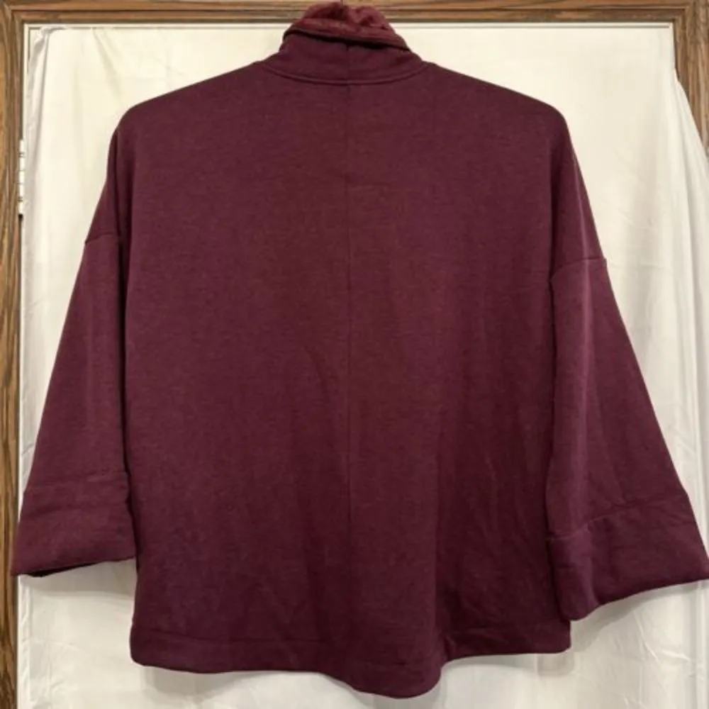 Athleta Women XL Spiced Cabernet Heather Cozy Karma Funnel Neck Sweatshirt Top‎ - Image 2