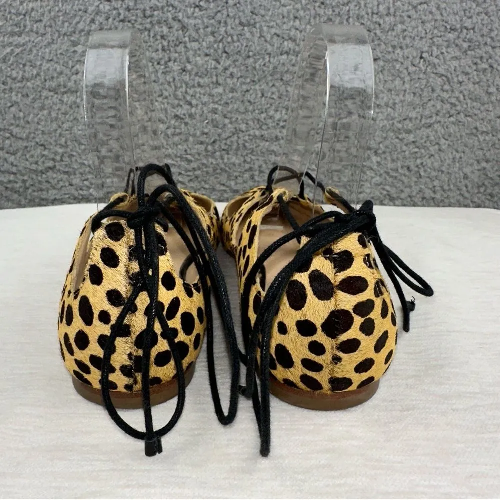 Loeffler Randall Shoes Womens 7B Ambra Laceup Cheetah Print Calf Hair Leather - Image 9
