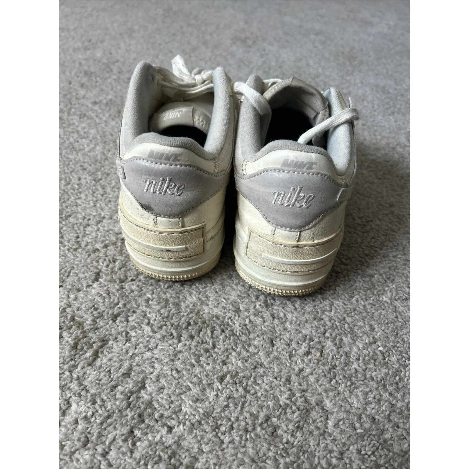 Nike Air Force 1 Shadow Cream Off White EUC‎ Womens Size 10 - Image 5