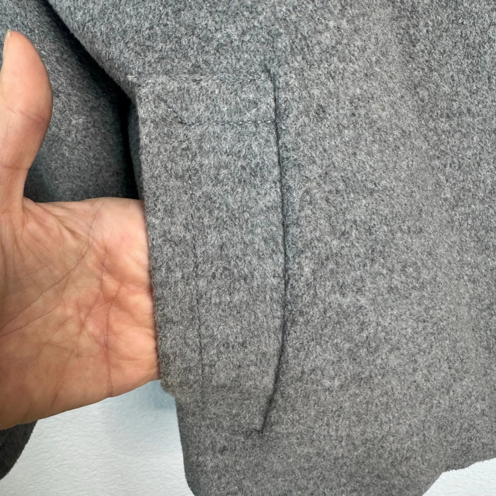 J.Jill Wool Blend Lined Pocket Single Breasted Coat, Jacket Gray Womens Size XL - Image 6