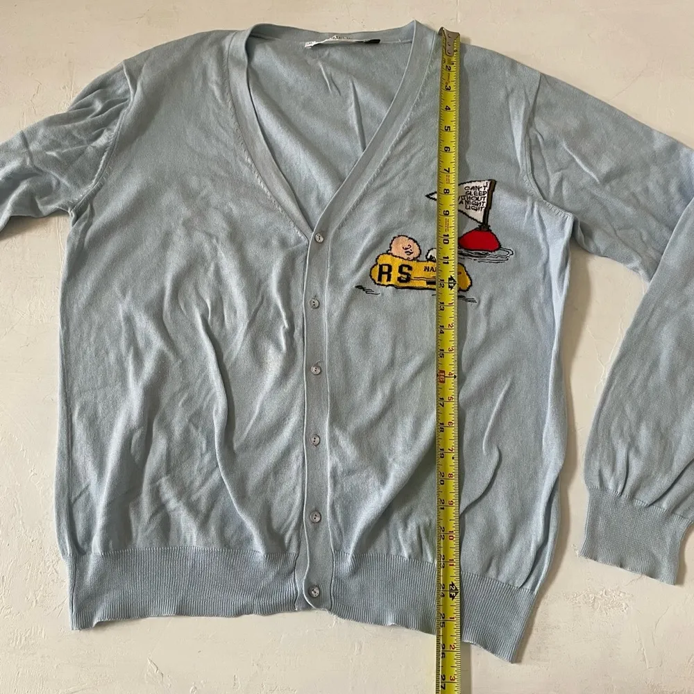 JC de CASTELBAJAC Cardigan Sweater Peanuts Snoopy Size M Light Blue Size M - Image 5
