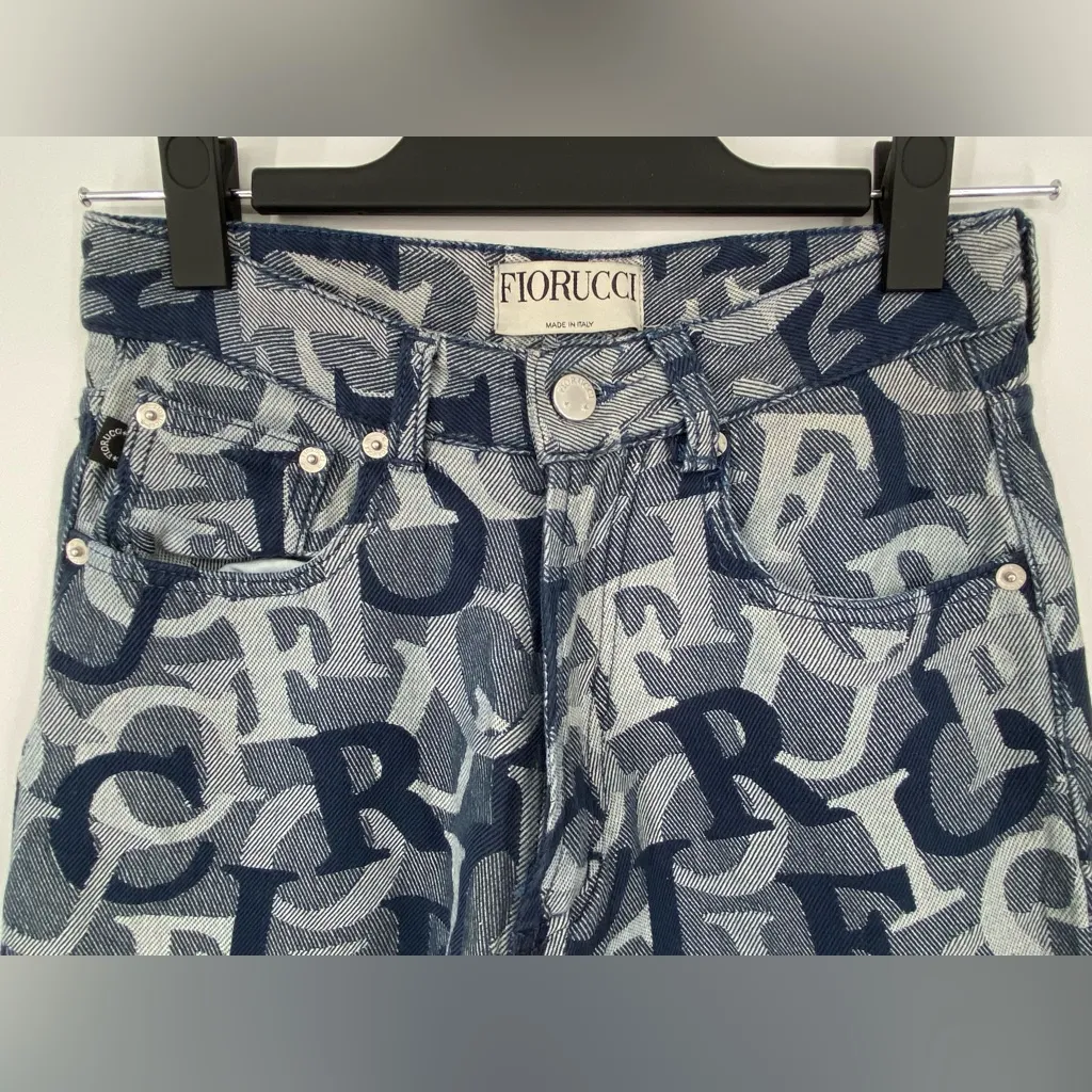 Fiorucci, Logo Letter‎ Pants, Jacquard Tara, size 26 - Image 2