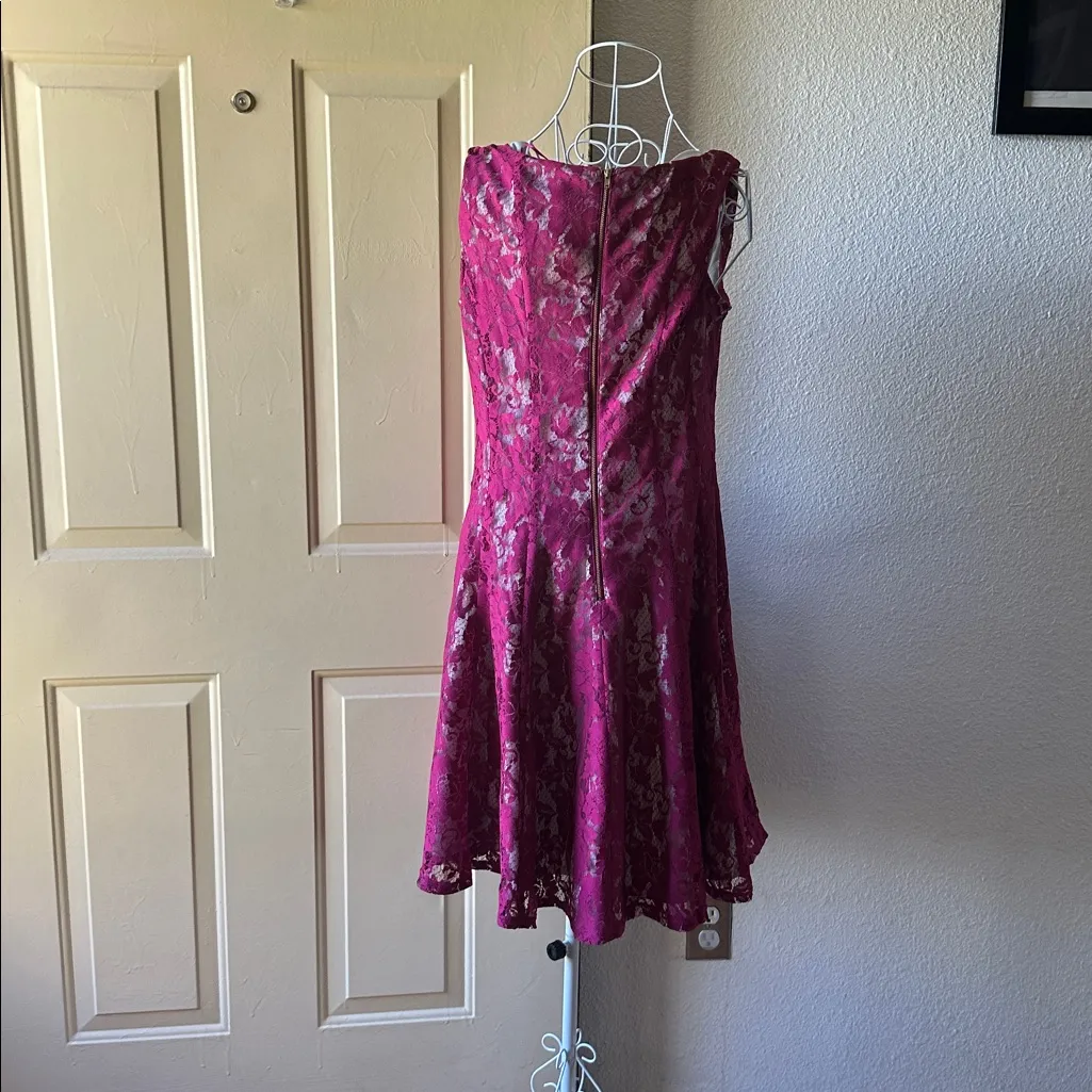 Danny & Nicole Fuchsia Dress - Image 2