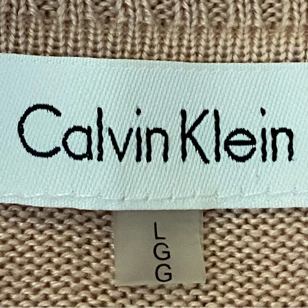 CALVIN KLEIN blush pink and white color block, asymmetrical sweater. Large. EUC - Image 11