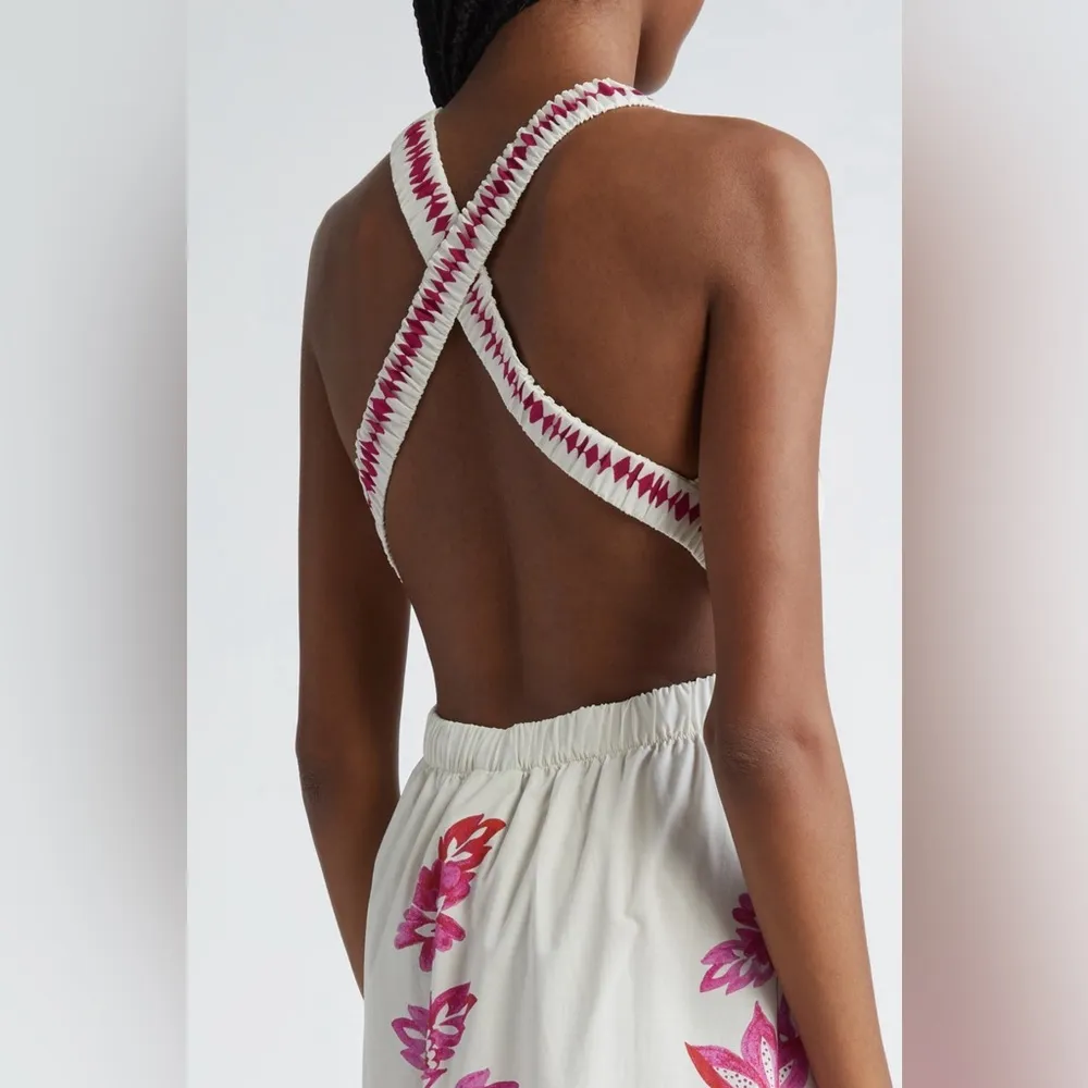 Farm Rio Flowerful Birds Plunge Cotton Sundress, Size Large, $265 - Image 2