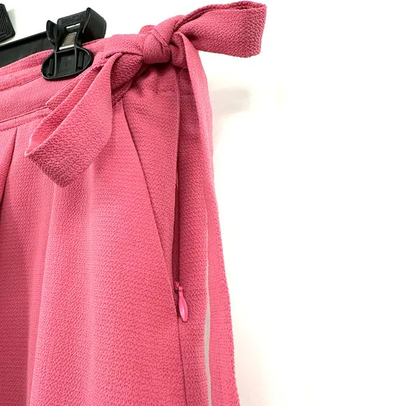 Mango Suit size 6 pink dress pants side zipper with tie has pockets‎ - Image 3