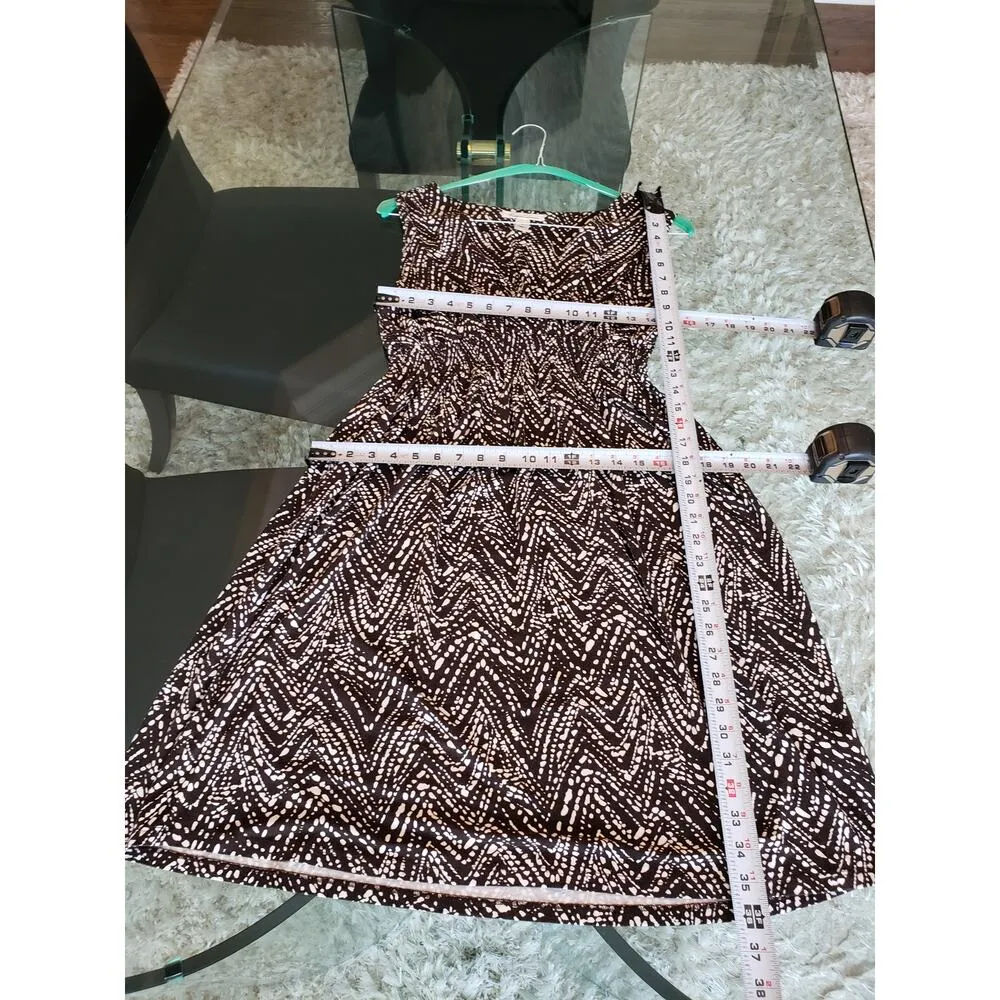 Kenneth Cole Sheath Dress Women's Medium Black White Geo Print Smocked Pleated - Image 8