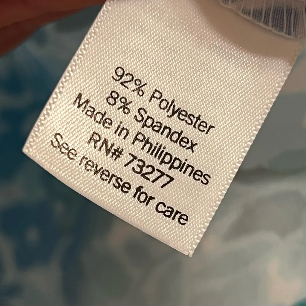 #90 CROFT & BARROW ABSTRACT AQUA BLUE & GREEN FLORAL ZIP JACKET SIZE LARGE NWOT - Image 5