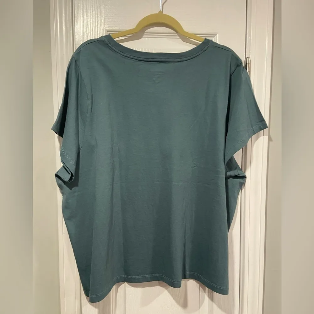 NWOT J. Crew Size 3X Essentials Teal Cotton Tee Shirt Short Sleeve Soft Comfy - Image 7