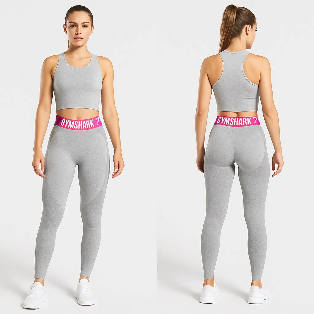 Gymshark Seamless Contour Flex Legging Women XS Grey Low Rise Athletic Yoga - Image 2