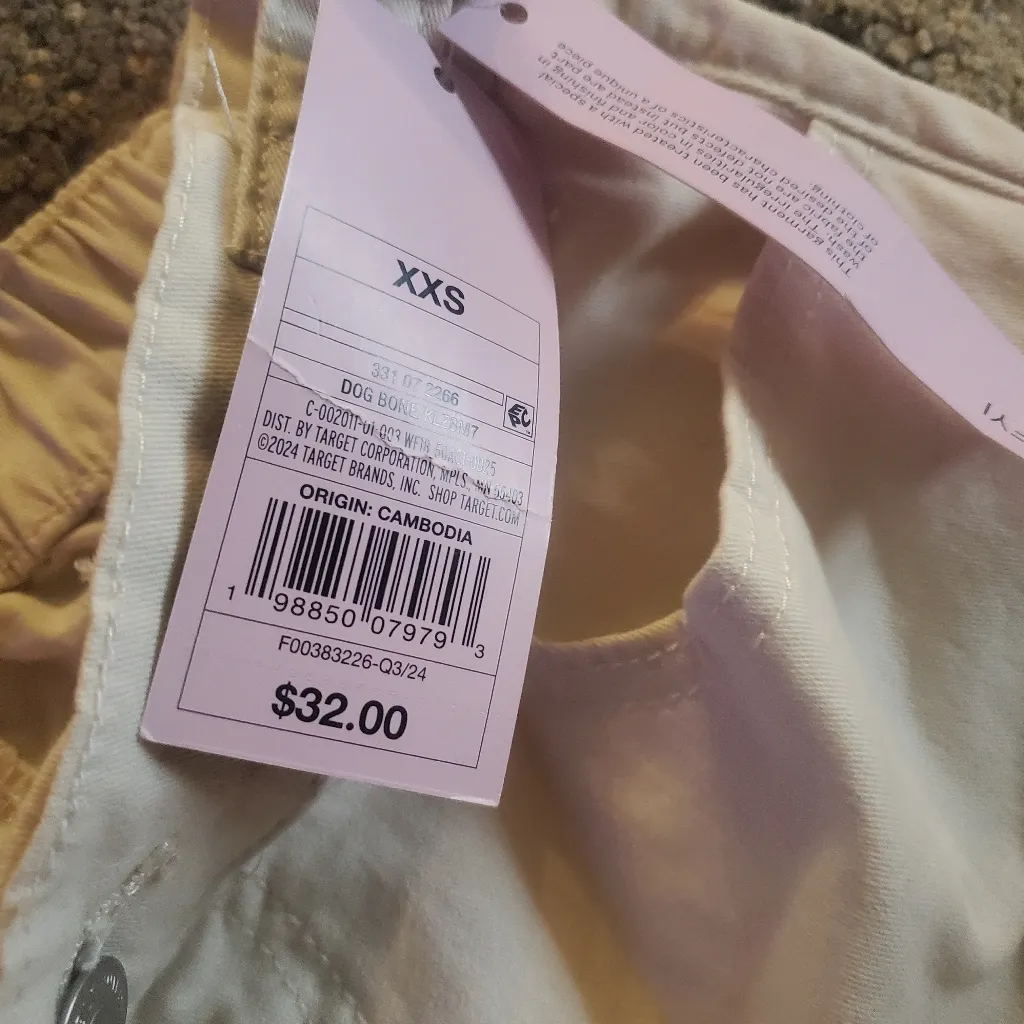 Wild Fable Women's Off-White  Barrel Cargo Pants Size XXS New Witg Tags - Image 5