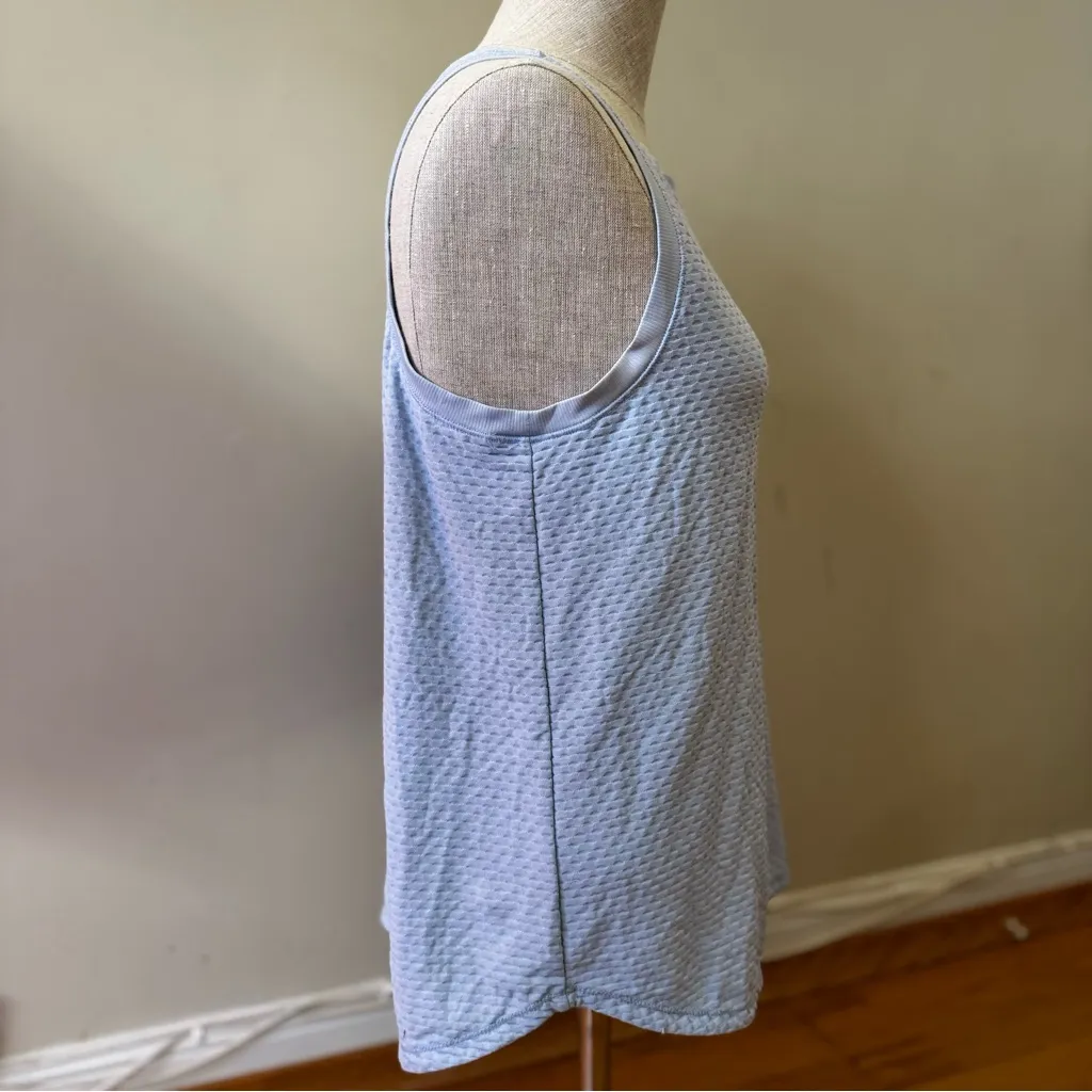 Calia Textured Mesh Waffle Knit Tank Scoop Neck Activewear Top Baby Blue M Size M - Image 4