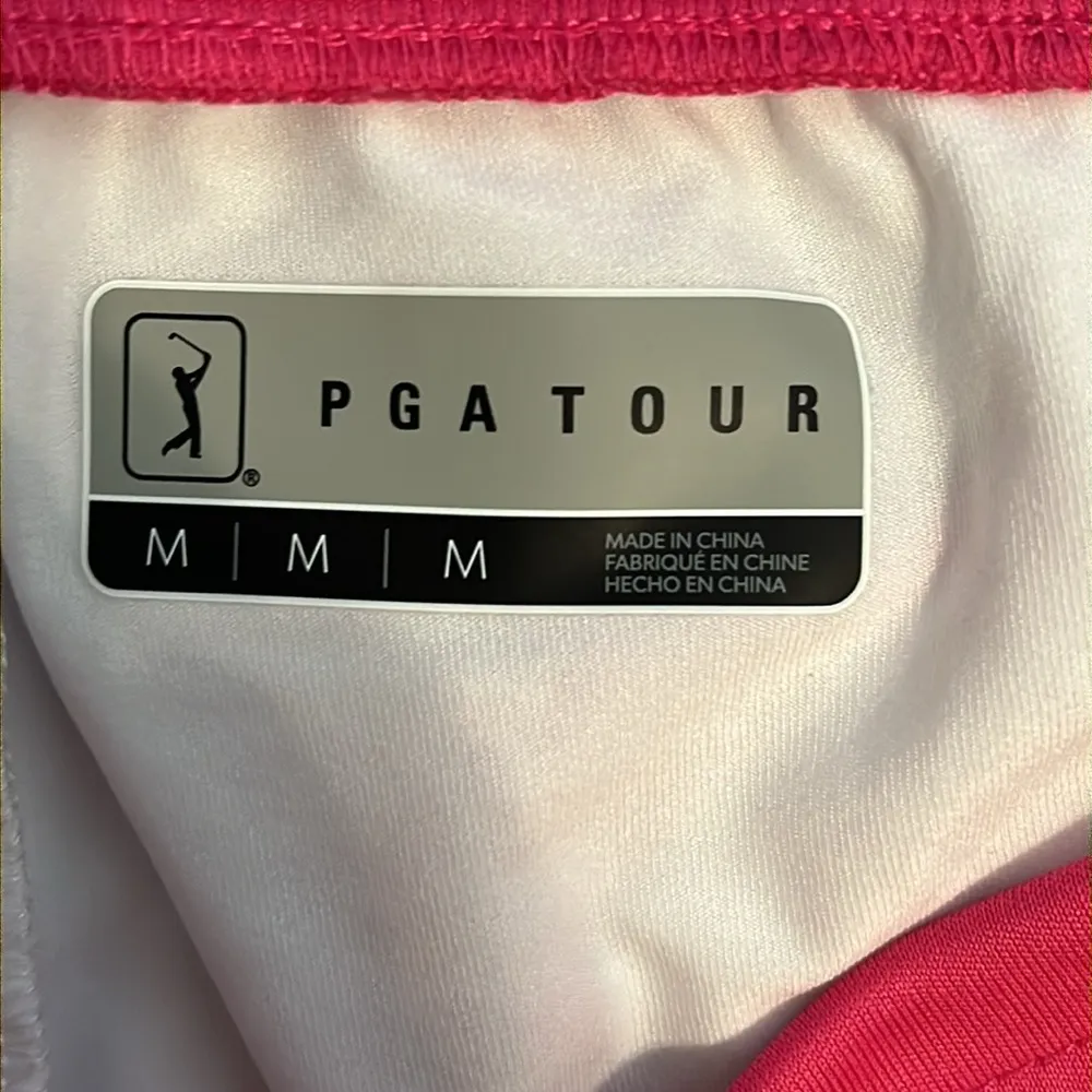 PGA Tour Women’s Cutout Floral Drawstring Pink Golf Athletic Skort Medium - Image 6