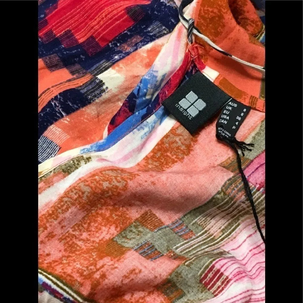 INSIGHT multicolored romper. NWOT Blue Size 4 - Image 7