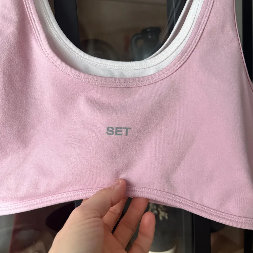 SET ACTIVE formcloud hero layered sports bra tank parke pastel pink - Image 2