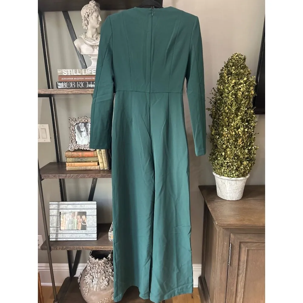 BCBGMAXAZRIA Fulton Twist Front Jumpsuit Ponderosa Pine Womens Size 6 - Image 8