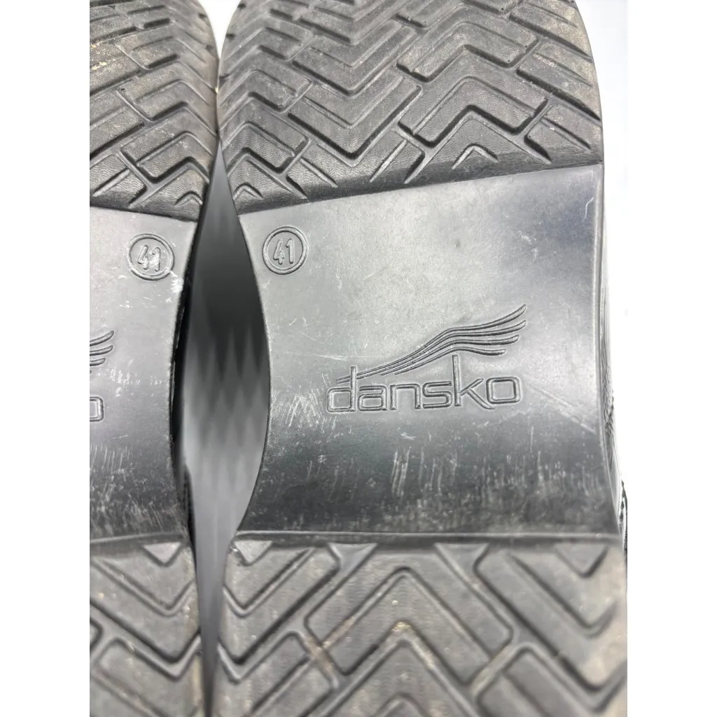 Dansko Clogs 41 Black‎ Floral Embossed Leather Professional Clogs - Image 8