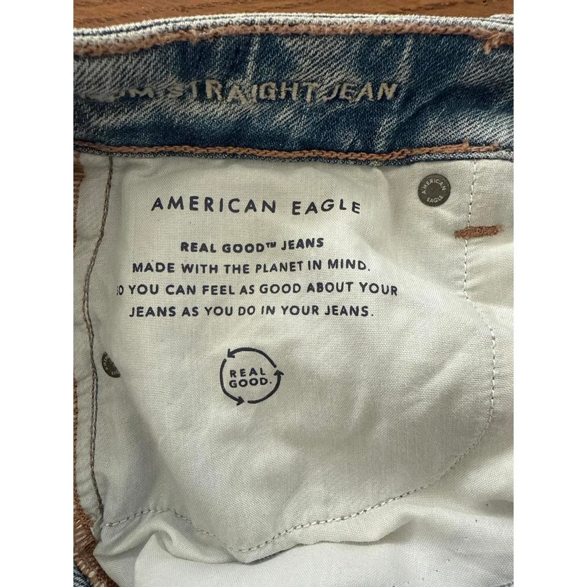 American Eagle Distressed Light Wash Denim Jeans - Image 4