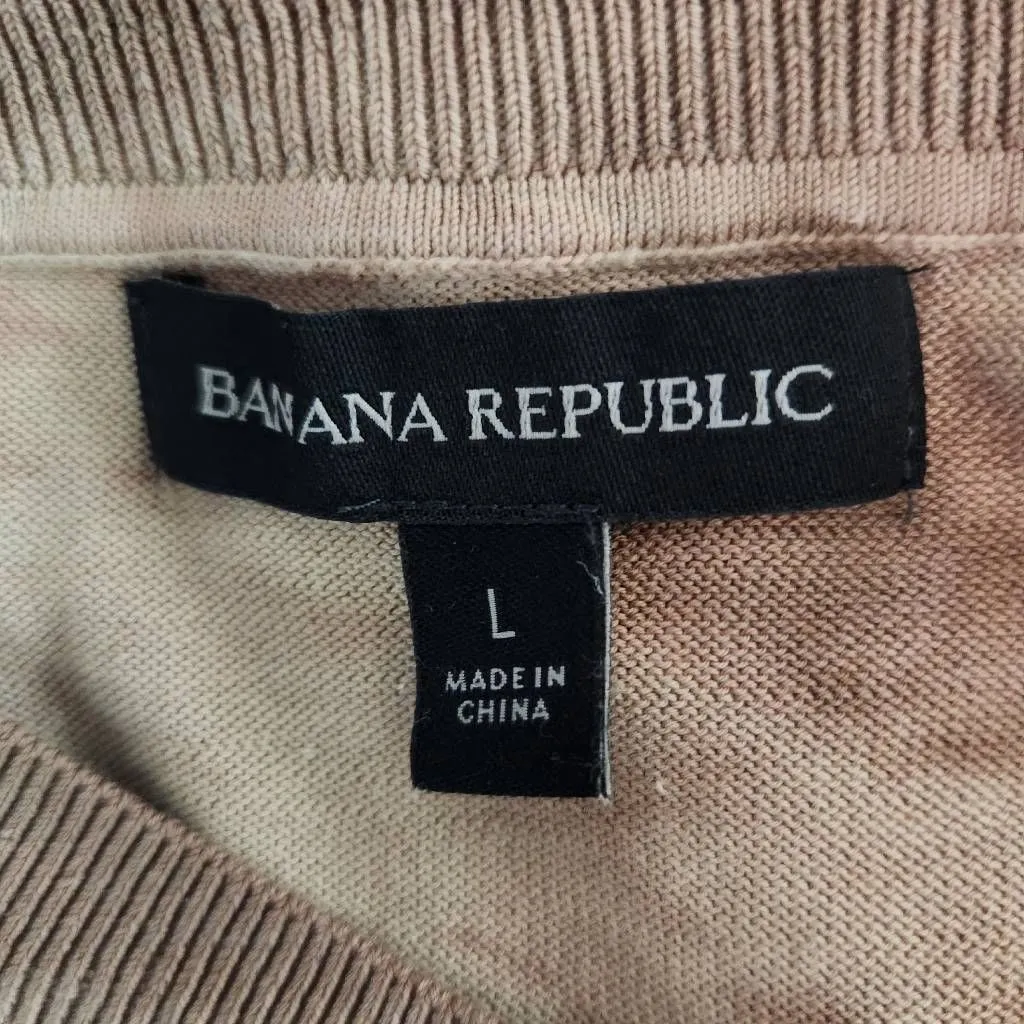 Banana Republic Tan Dyed Short Sleeve Knit Top Size Large Brown Dyed Sweater - Image 6