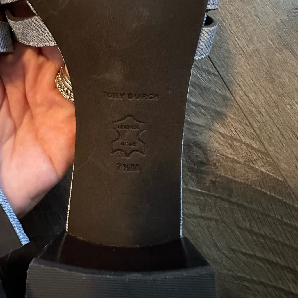 NEW Tory Burch Ines Slide Block Heel Blue Cloud 7.5 - Image 6