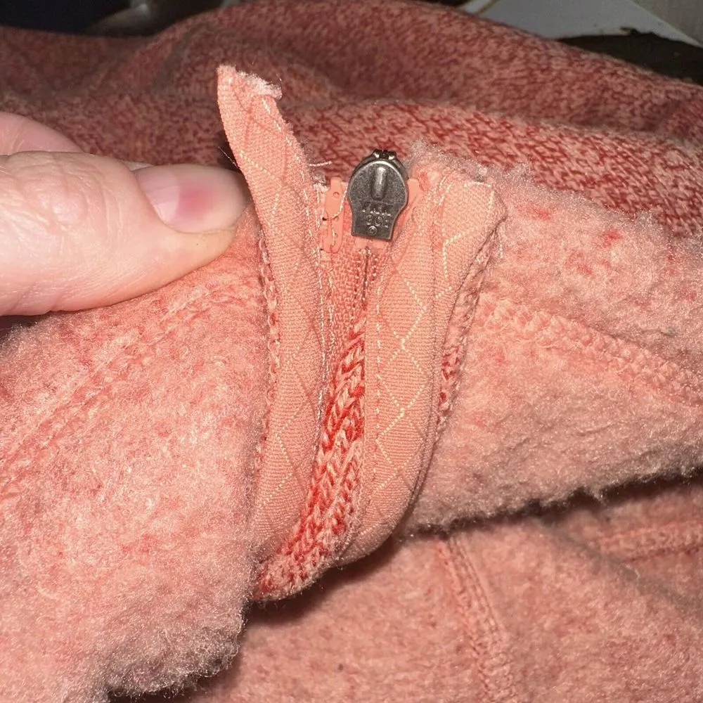 Pure Jill‎ J.Jill Coral Fleece Hoodie Full Zip Orange - Image 6