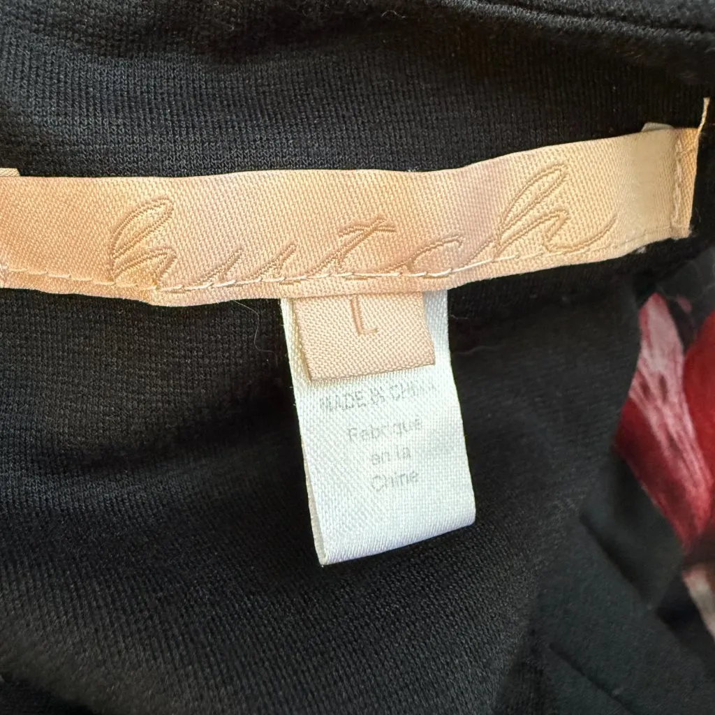 Hutch Floral Hi Low Maxi Dress Womens Large Black Formal Cocktail Party Designer - Image 13