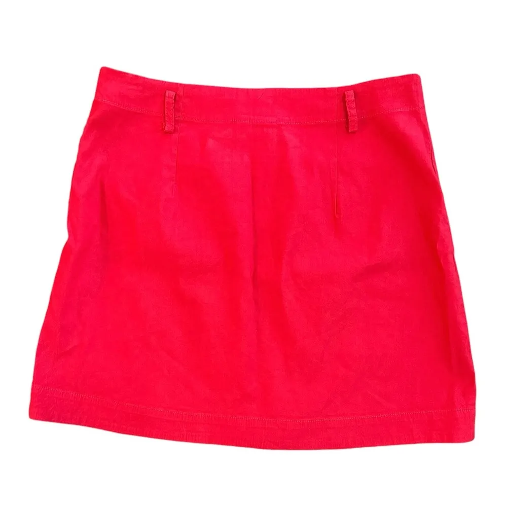 Maeve Anthropologie  Belted Wrap Mini Skirt (no Belt) Red Size 10 Linen Blend - Image 9
