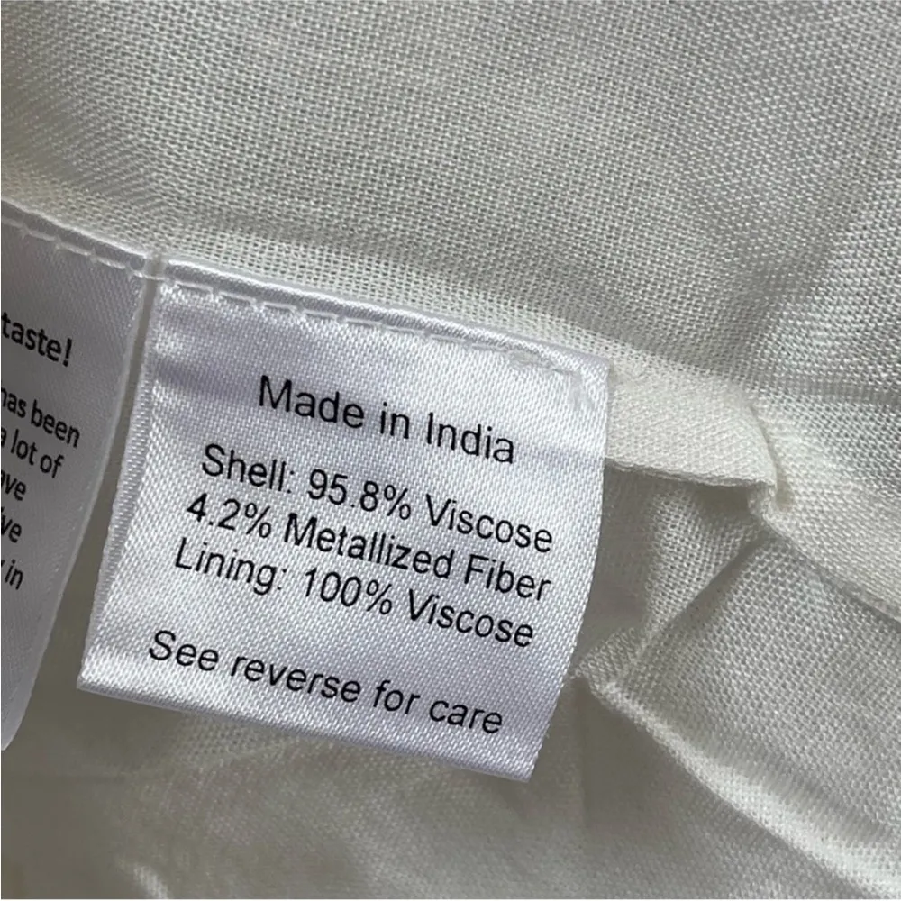 Rococo Sand White Mini Dress With Silver Metallic Thread Size Small NWT - Image 7