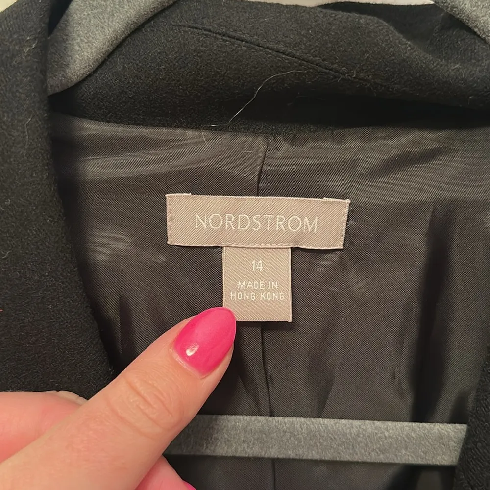 Nordstrom 100% Wool Black Blazer 14 - Image 2