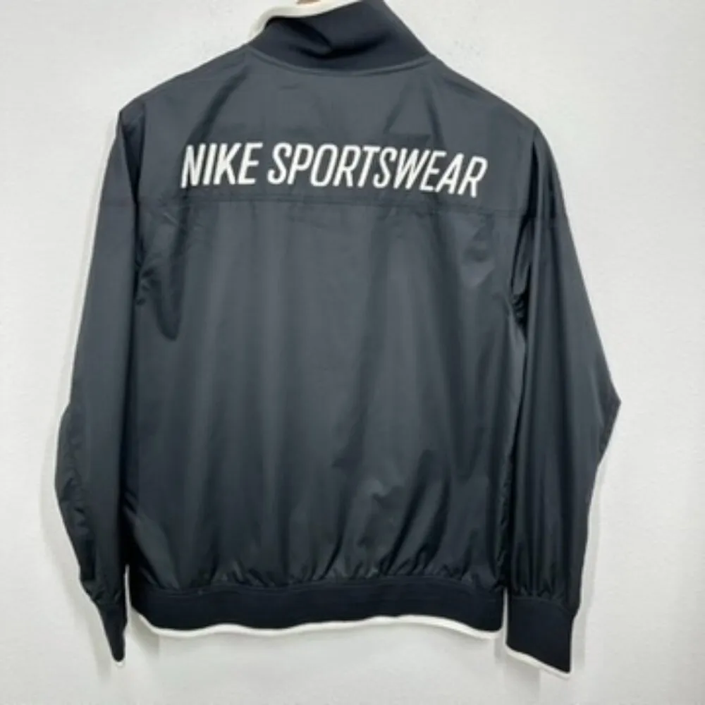 Nike Sportswear Women's Size Small Black White Logo Full Zip Windbreaker Classic - Image 9