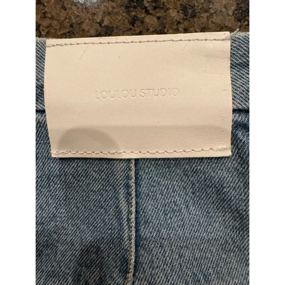 LOULOU DE SAISON Attu Wide Leg Jeans Washed Light Blue size 28 (new) - Image 7