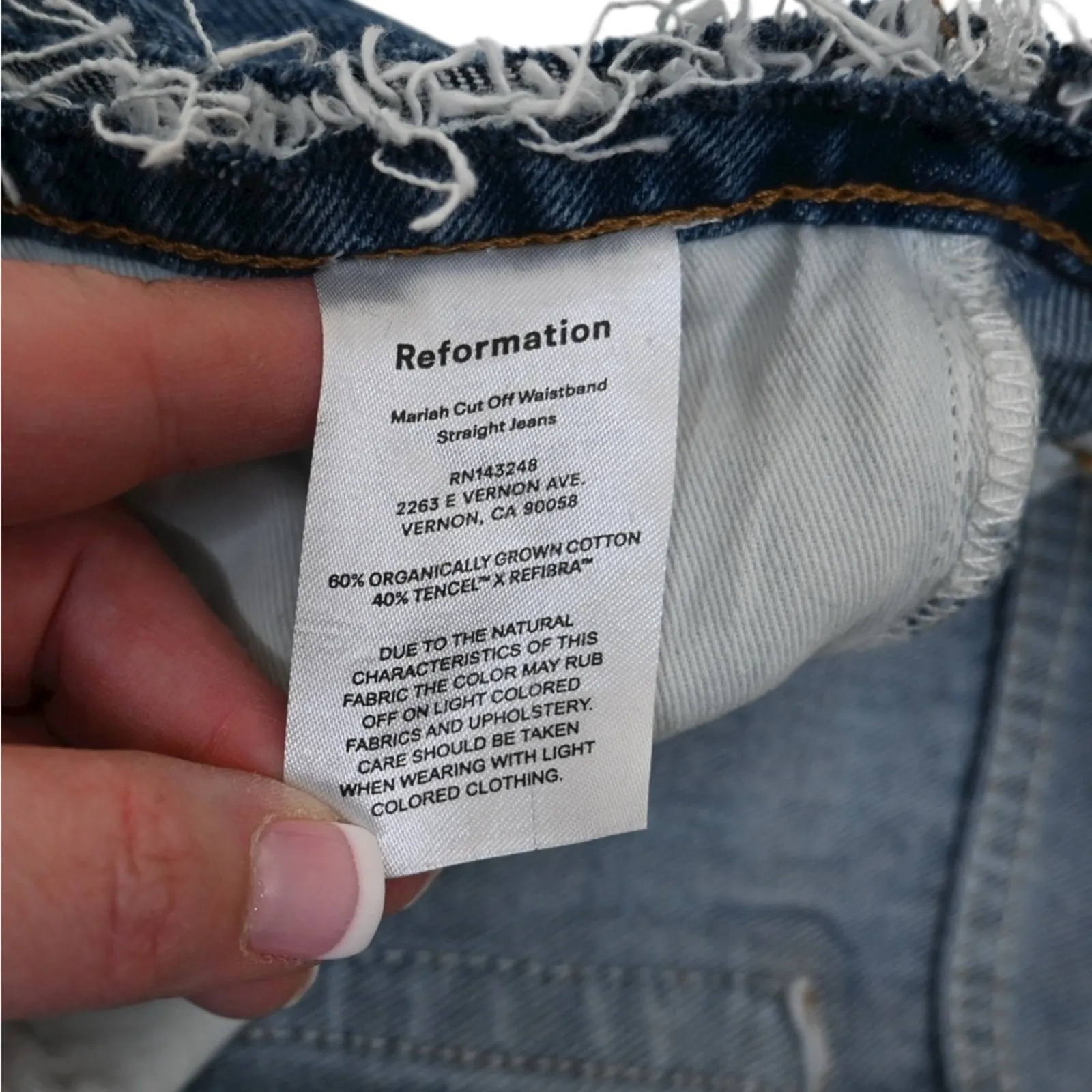 Reformation Womens 28 Mariah Cut Off Waistband Straight Jean NEW - Image 11