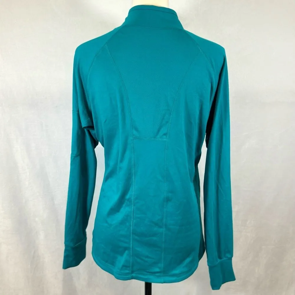 Reebok long sleeve turquoise athletic performance 1/4 zip pullover size large - Image 4